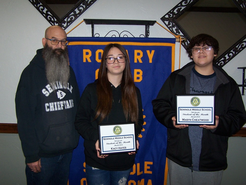 7th Grade March Rotary Students of the Month