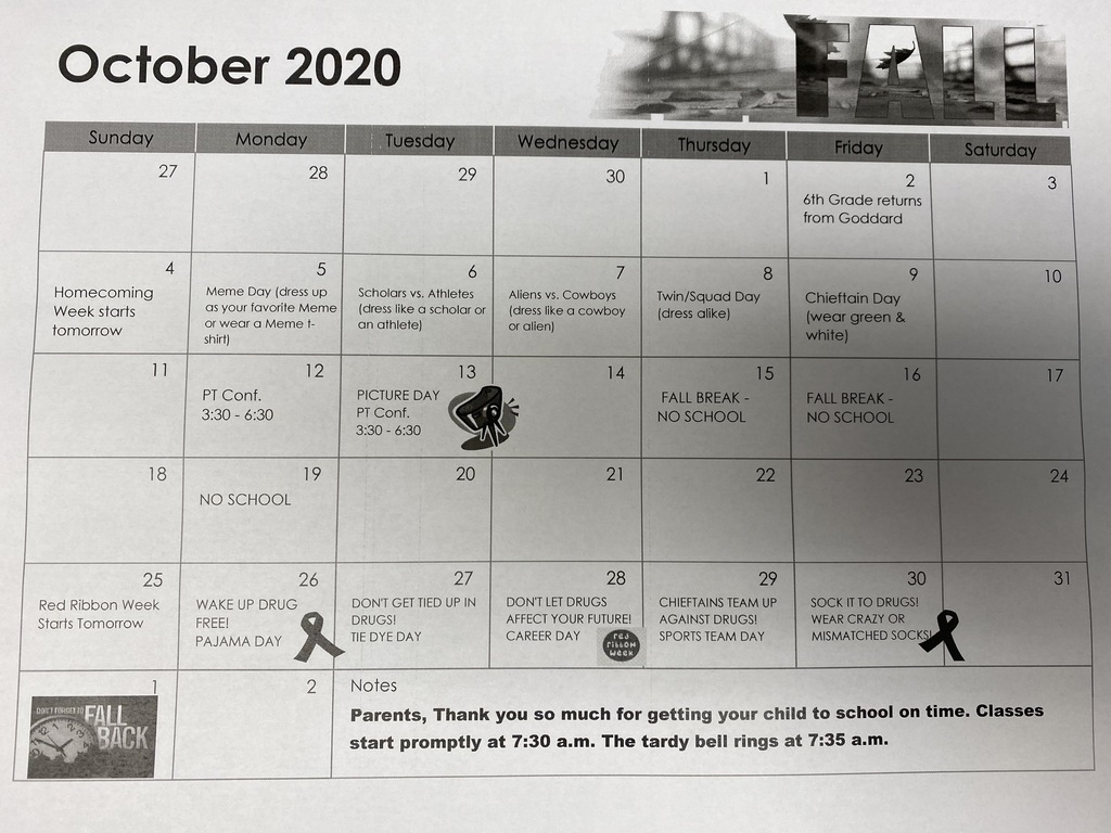 October Calendar 